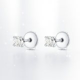 0.3ct Carats - Each Round Lab-Grown Diamond Stud Earrings - 18k White Gold