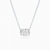 0.3ct Oval Diamond Pendant in 18k White Gold