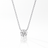 0.3ct - Round Diamond Pendant - 18k White Gold