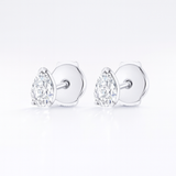 0.4ct Each Pear Lab-grown Diamond Stud Earrings in 18K White Gold