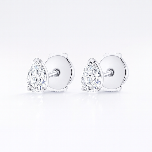 0.4ct Each Pear Lab-grown Diamond Stud Earrings in 18K White Gold