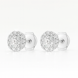 0.4ct Each Round Lab-Grown Diamond Halo Stud Earrings in 18K White Gold
