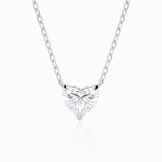 0.4ct Heart Diamond Pendant in 18 White Gold