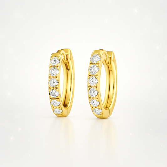 0.4ct Lab-Grown Diamond Huggie Earrings - 18k Yellow Gold