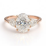 0.5 Carat Lab-Grown Oval Diamond Trilogy Engagement Ring