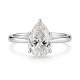 0.5 Carat Lab-Grown Pear Diamond Solitaire Engagement Ring 18k White Gold
