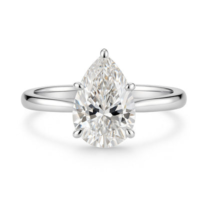 0.5 Carat Lab-Grown Pear Diamond Solitaire Engagement Ring 18k White Gold
