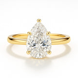 0.5 Carat Lab-Grown Pear Diamond Solitaire Engagement Ring 18k White Gold