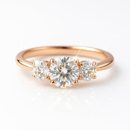 0.5 Carat Lab-Grown Trilogy Engagement Ring – Round Brilliant Diamonds