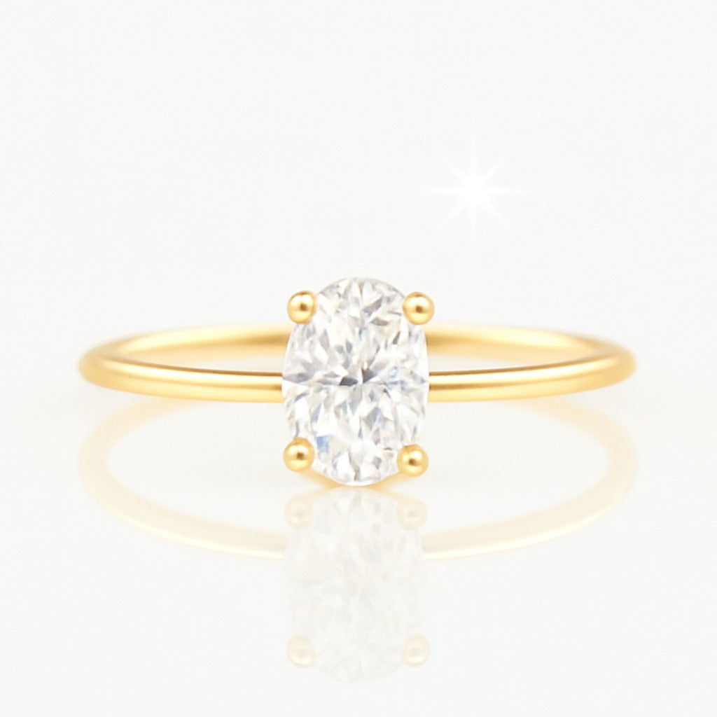 0.5 Carat Oval Lab-Grown Diamond Solitaire Engagement Ring