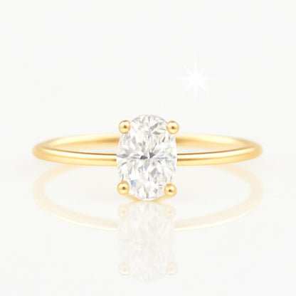 0.5 Carat Oval Lab-Grown Diamond Solitaire Engagement Ring