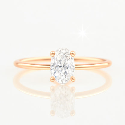 0.5 Carat Oval Lab-Grown Diamond Solitaire Engagement Ring