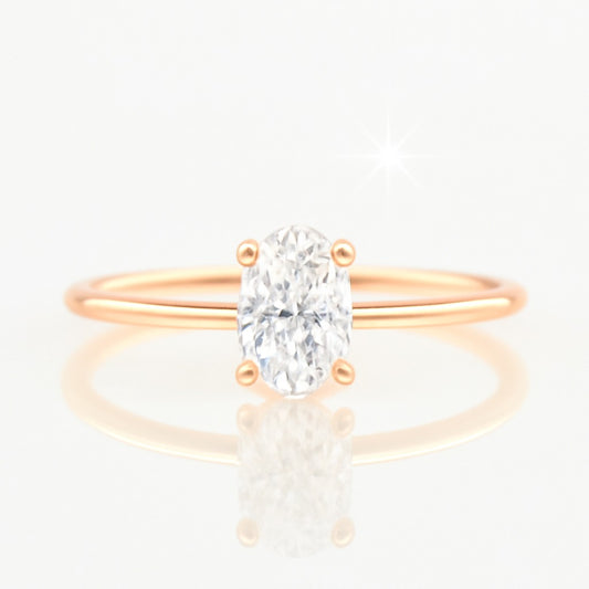 0.5 Carat Oval Lab-Grown Diamond Solitaire Engagement Ring