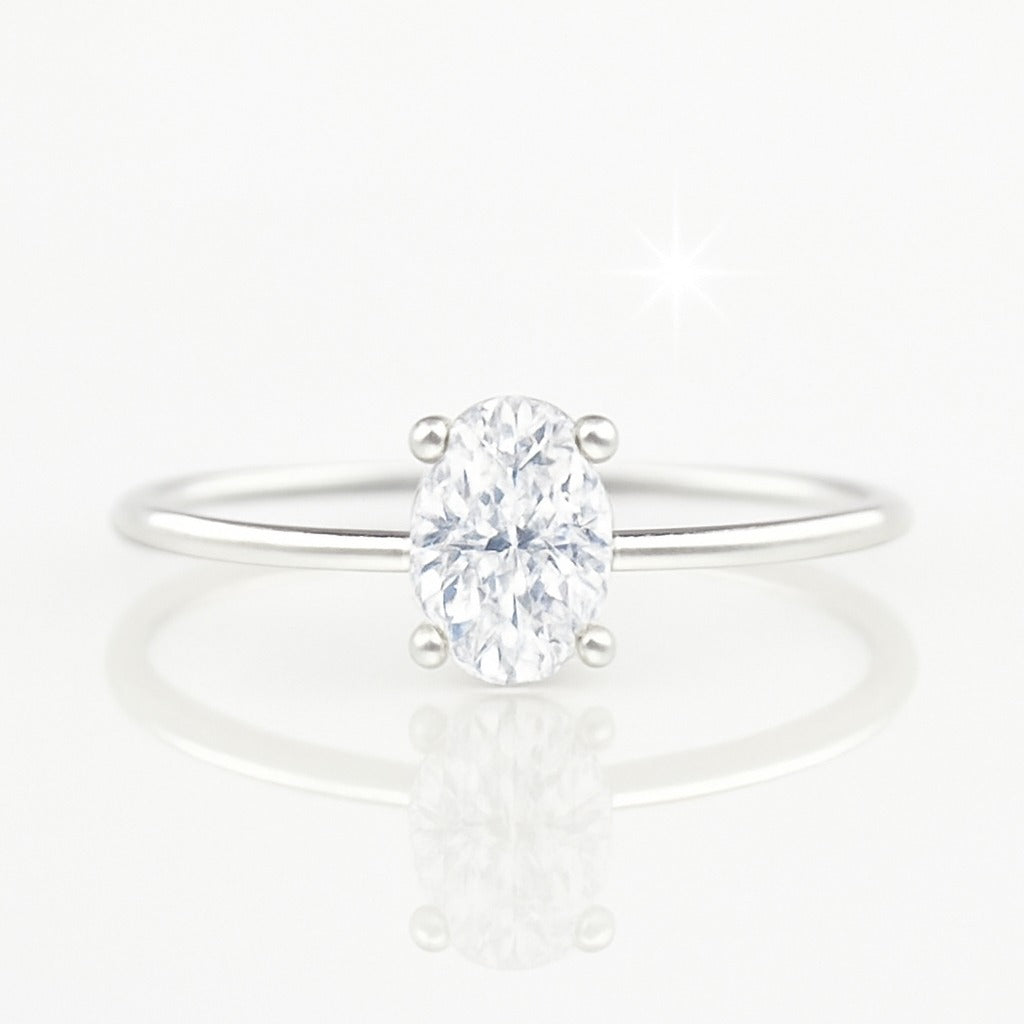 0.5 Carat Oval Lab-Grown Diamond Solitaire Engagement Ring