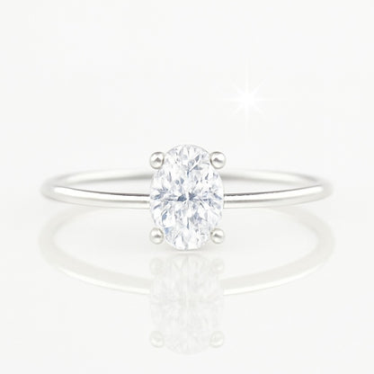 0.5 Carat Oval Lab-Grown Diamond Solitaire Engagement Ring