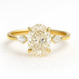 0.5 Carat Oval Lab-Grown Trilogy Engagement Ring