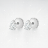 0.5 Carats - Each Pear Lab-Grown Diamond Stud Earrings - 18k White Gold