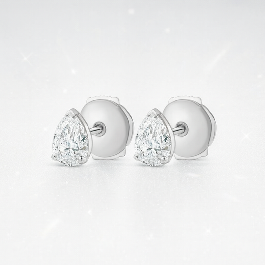 0.5ct Each Pear Lab-Grown Diamond Stud Earrings - 18k White Gold
