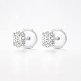 0.5ct Each Round Lab-Grown Diamond Stud Earrings in 18K White Gold