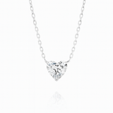 0.5ct - Heart Diamond Pendant in 18k White Gold