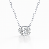 0.5ct Oval Diamond Pendant in White Gold