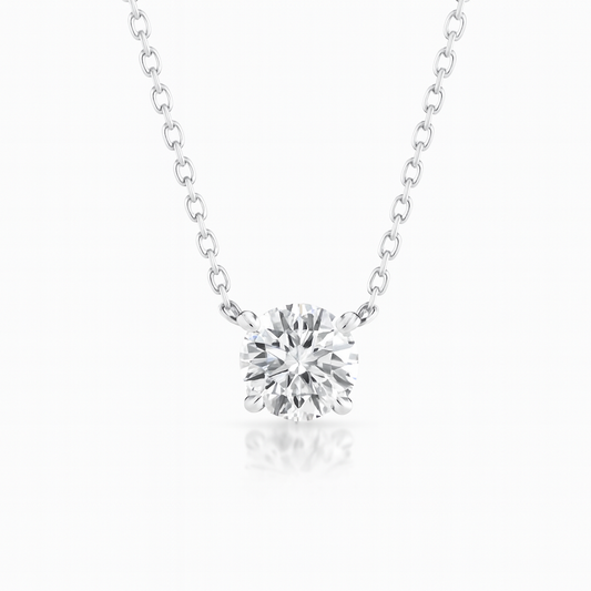 0.5ct Round Diamond Pendant in 18k White Gold