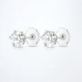 0.8ct Each Round Lab-Grown Diamond Stud Earrings in 18K White Gold