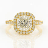 1.5 Carat Cushion Lab-Grown Diamond Halo Engagement Ring  18K White Gold