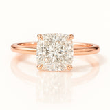 1.5 Carat Cushion Lab-Grown Diamond Solitaire Engagement Ring 18k Yellow Gold