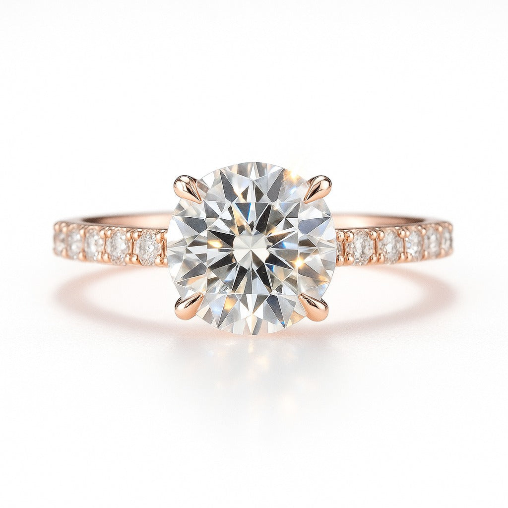 1.5 Carat Lab-Grown Diamond Band Engagement Ring – Round Cut
