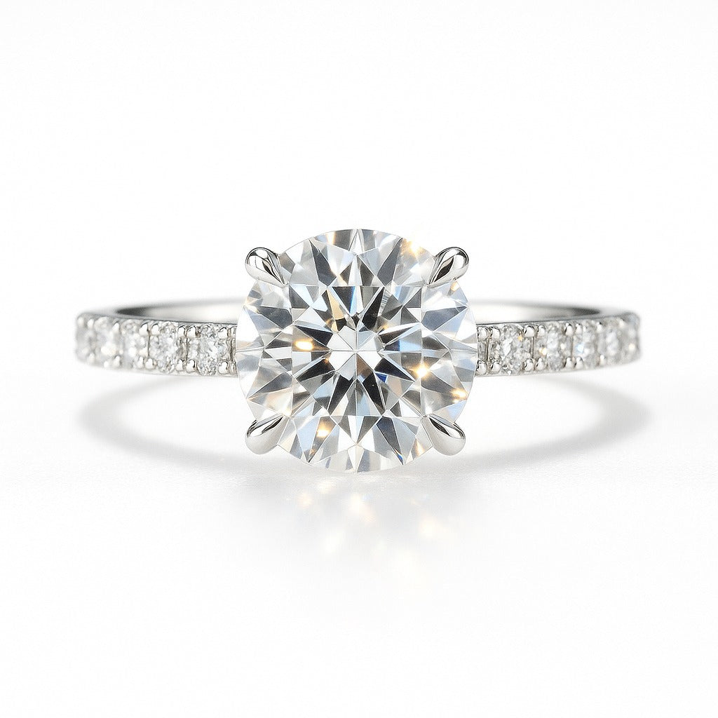1.5 Carat Lab-Grown Diamond Band Engagement Ring – Round Cut