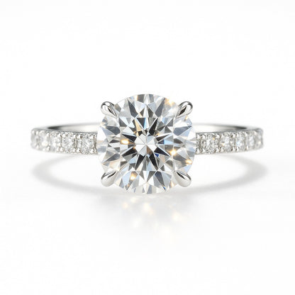 1.5 Carat Lab-Grown Diamond Band Engagement Ring – Round Cut