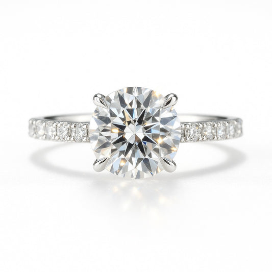 1.5 Carat Lab-Grown Diamond Band Engagement Ring – Round Cut