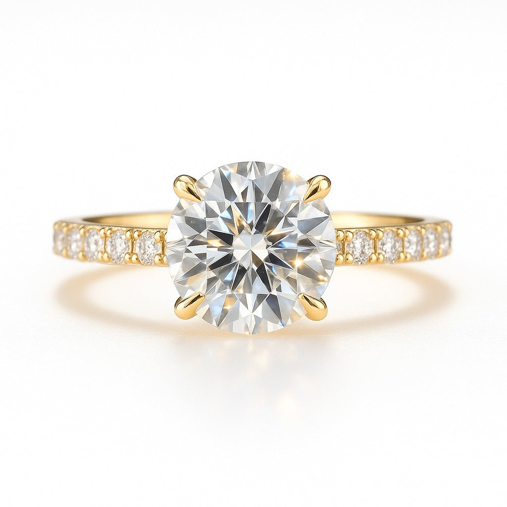 1.5 Carat Lab-Grown Diamond Band Engagement Ring – Round Cut