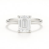 1.5 Carat Lab-Grown Emerald Cut Diamond Solitaire Engagement Ring - 18k Yellow Gold