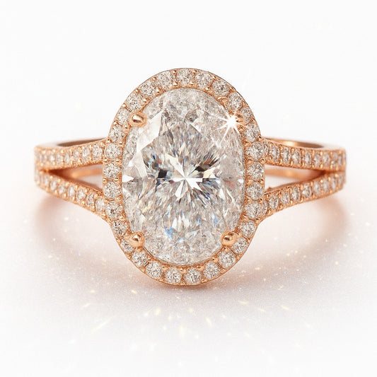 1.5 Carat Lab-Grown Halo Engagement Ring – Oval Diamond