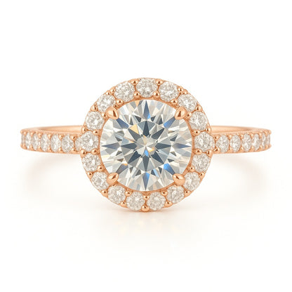 1.5 Carat Lab-Grown Halo Engagement Ring – Round Diamond