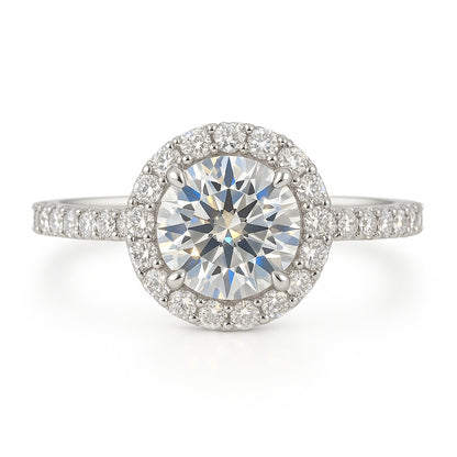 1.5 Carat Lab-Grown Halo Engagement Ring – Round Diamond