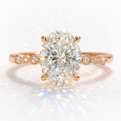 1.5 Carat Lab-Grown Oval Diamond Band Engagement Ring