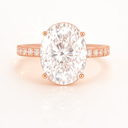 1.5 Carat Lab-Grown Oval Diamond Band Engagement Ring