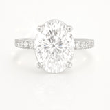 1.5 Carat Lab-Grown Oval Diamond Band Engagement Ring