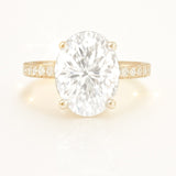 1.5 Carat Lab-Grown Oval Diamond Band Engagement Ring