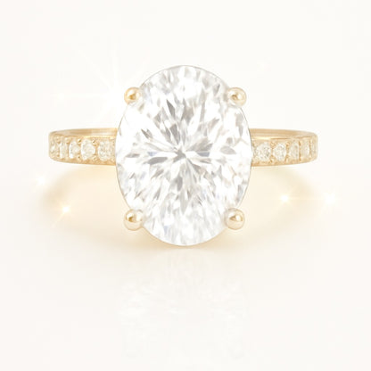 1.5 Carat Lab-Grown Oval Diamond Band Engagement Ring