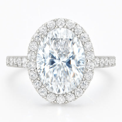 1.5 Carat Lab-Grown Oval Diamond Halo Engagement Ring