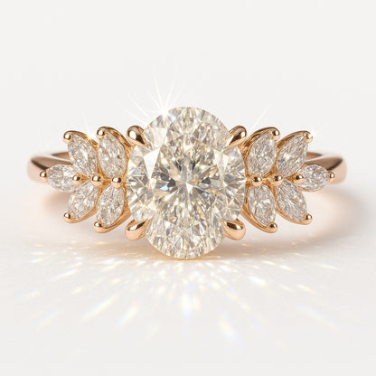 1.5 Carat Lab-Grown Oval Trilogy Engagement Ring