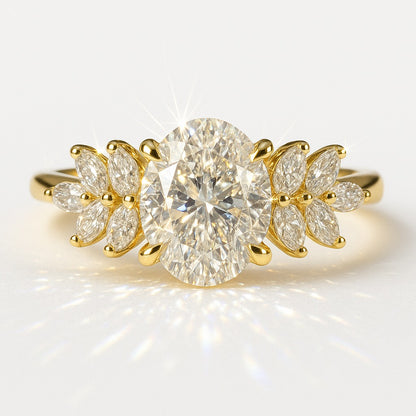 1.5 Carat Lab-Grown Oval Trilogy Engagement Ring