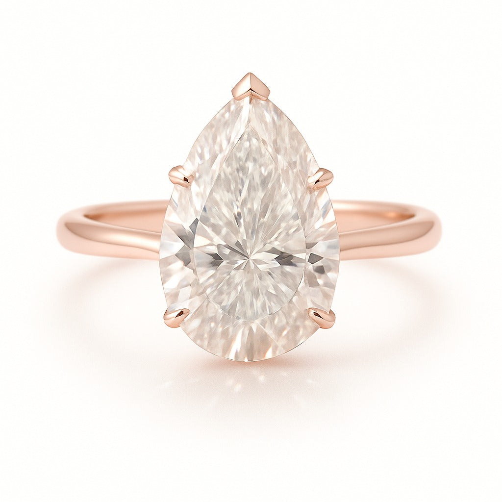 1.5 Carat Lab-Grown Pear Diamond Solitaire Engagement Ring - 18k White Gold