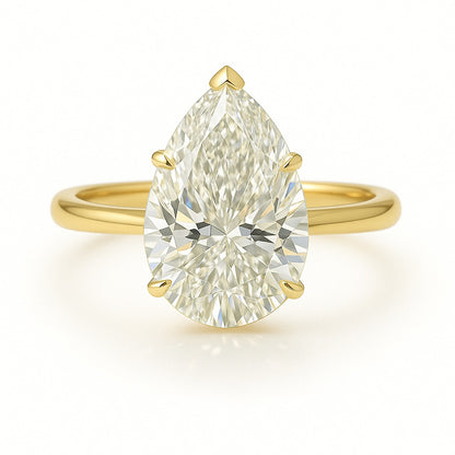 1.5 Carat Lab-Grown Pear Diamond Solitaire Engagement Ring - 18k White Gold