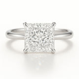 1.5 Carat Lab-Grown Princess Diamond Solitaire Engagement Ring - 18k Yellow Gold