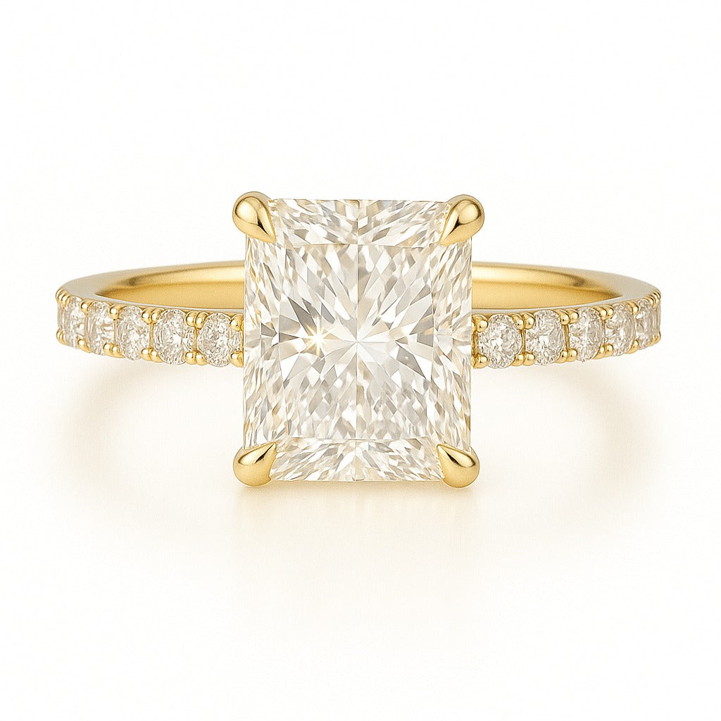 1.5 Carat Lab-Grown Radiant Diamond Band Engagement Ring